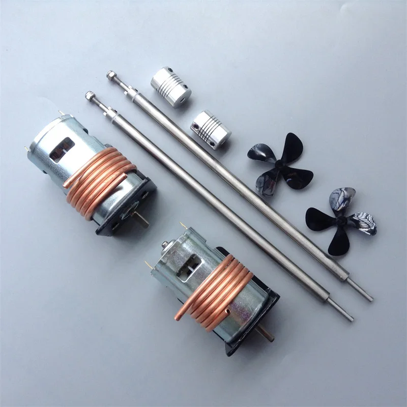 

1Set 12V 12000RPM 795 Motor+4mm Transmission Drive Shaft+Dia 50mm 4-blade Paddle+4x5mm Coupling for RC Bait/Trawler Boat