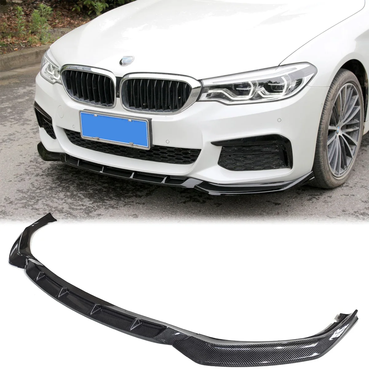 

Front Bumper Lip Spoiler Splitter Diffuser Body Kit Deflector For BMW 5-Series G30 G31 G38 540i M Sport Black Carbon Fiber Look