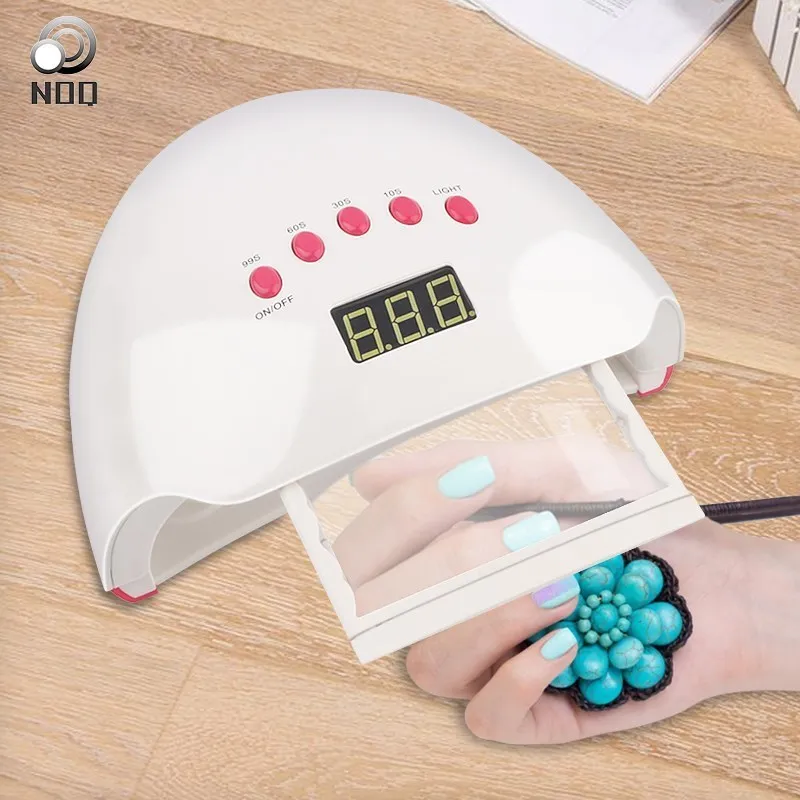 NOQ 48W Nail Dryer 24pcs Leds UV Lamp Machine For Manicure LED Nail Lamp Drying Gel Polish With Magnifying Glass 4 Timing