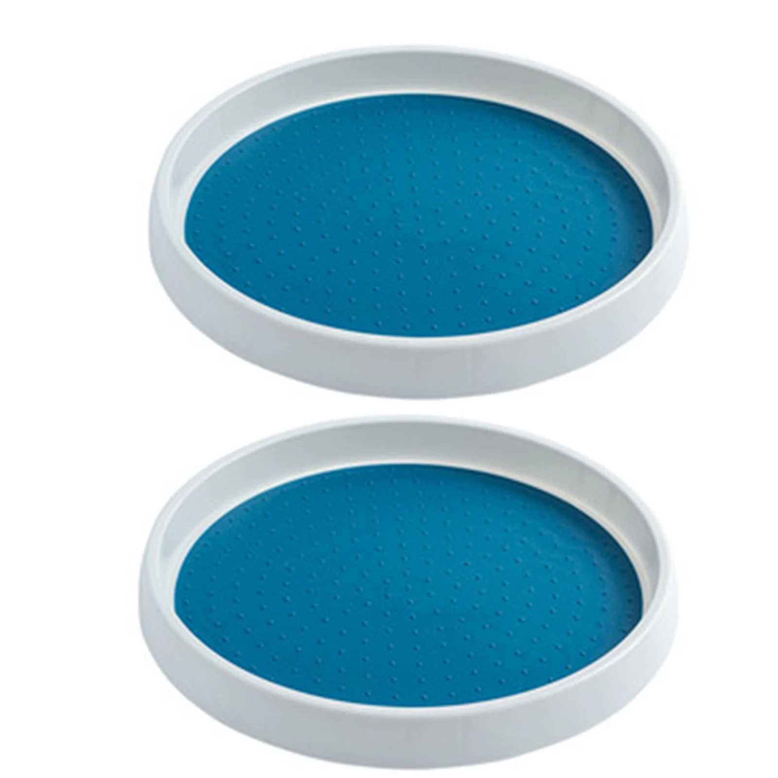 

2pcs Display Stand Turntable Organizer Non Skid Seasoning Rack Lazy Susan Round Countertop 360 Degree Rotating Spinning Shelf