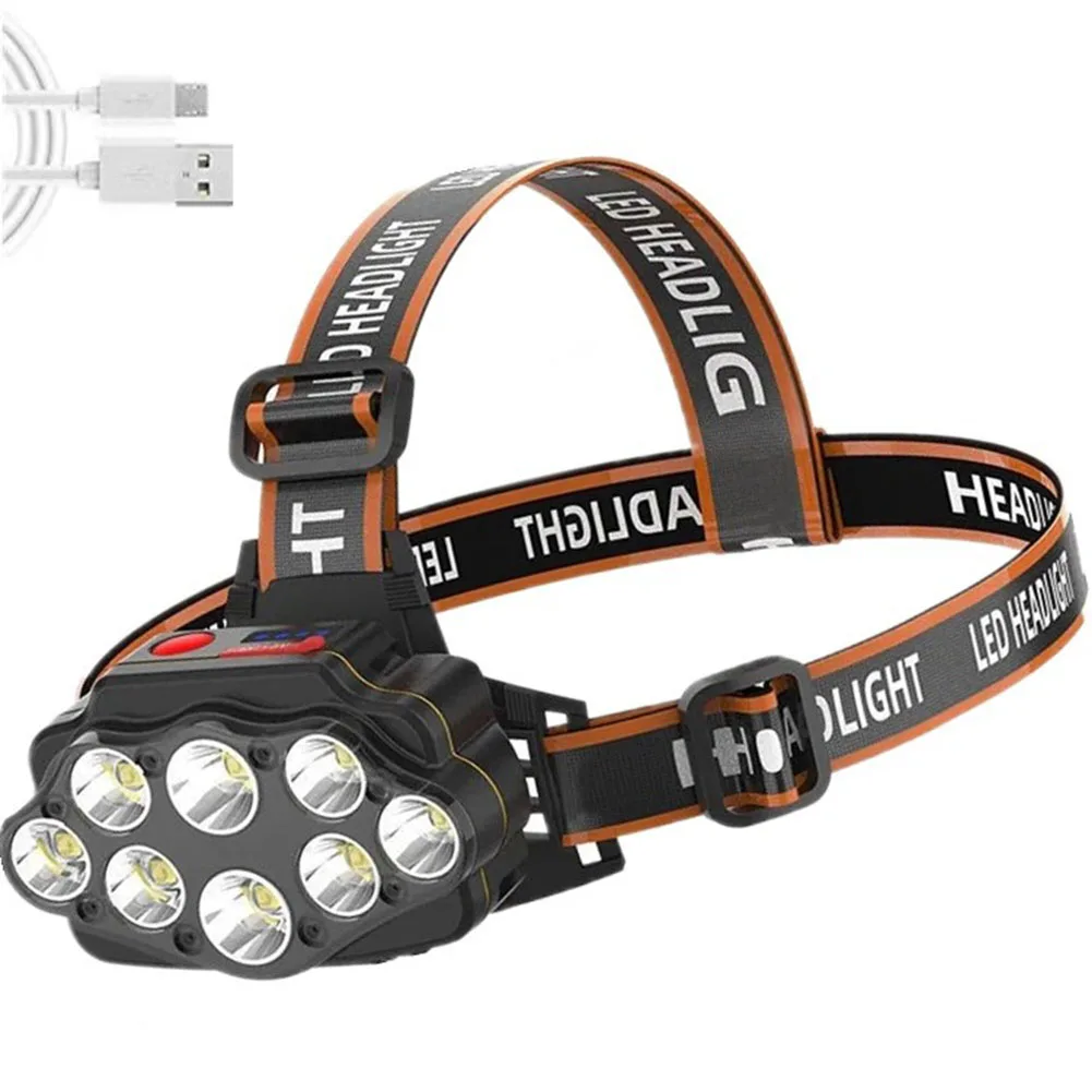 

8 LED Bicycle Light XPG Headlight USB Chargeable LED Headlamp Flashlight Torch Outdoor Survive Camping Hiking Accessories Tools