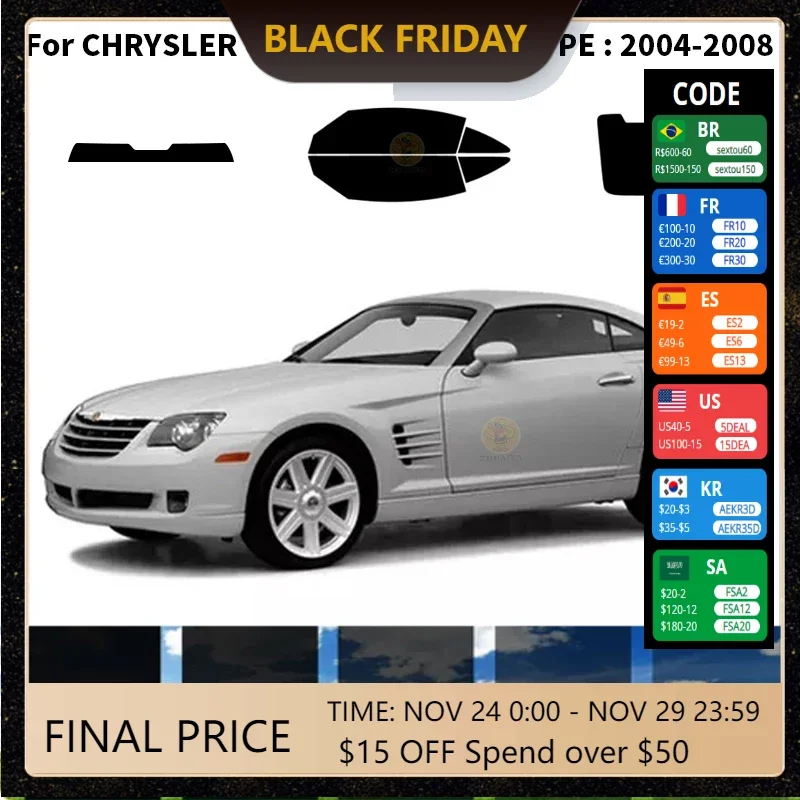 

Precut nanoceramics car UV Window Tint Kit Automotive Window Film For CHRYSLER CROSSFIRE 2 DR COUPE 2004-2008