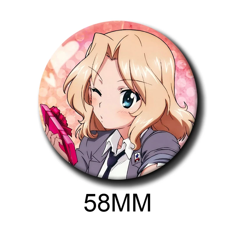 Броши 58 мм G-GIRLS Und PANZER с мультяшными персонажами: Михо Нишизуми, Саори Такебе, Хана Исузу, Юкари Акияма, Мако Рейзеи (art.: 3920dc330f42a) - 3920dc330f42a