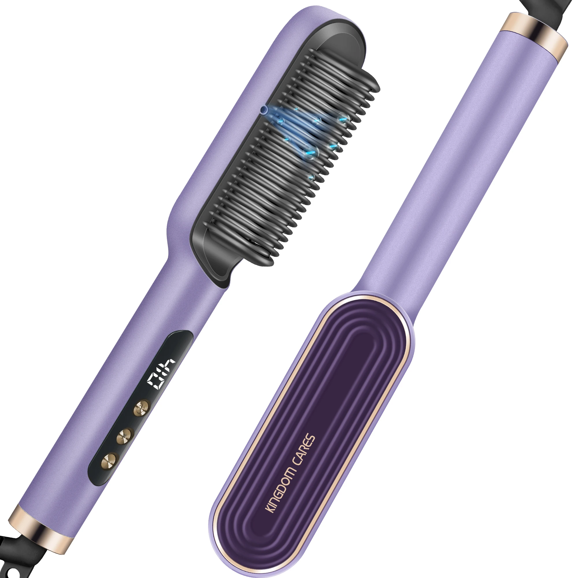 

KINGDOM CARES Negative Ion Straight Hair Comb Curling Stick Dual-use Inner Buckle Does not Hurt Power Generation Comb Splint