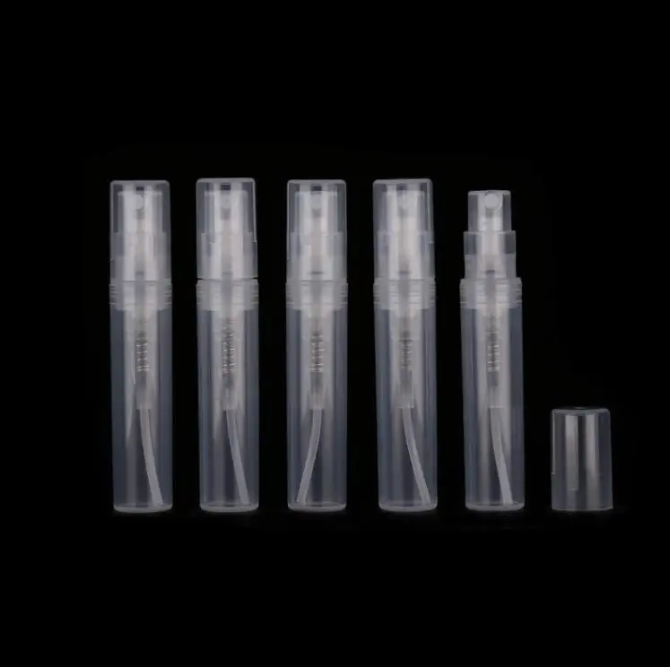 

5000pcs/lot 2ml 3ml 5ml Empty plastic spray perfume bottle vial sample Transparent perfume atomizer tube SN1738