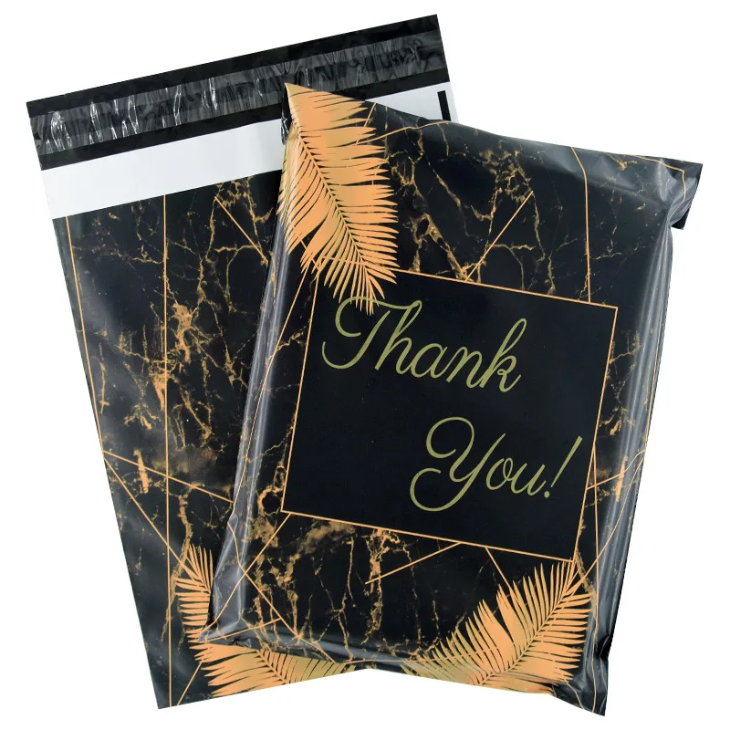 50 шт./лот экспресс-сумка с принтом в виде листьев Полиэтиленовая утолщенная