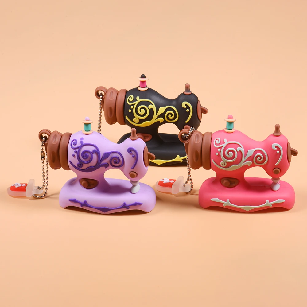 Фото Мультяшные USB-флеш-накопители, синяя швейная машина, ручка, ножницы, флэш-накопитель, портной, креативный подарок, линейка, карта памяти 128 ГБ, 64 ГБ, 32 ГБ №5