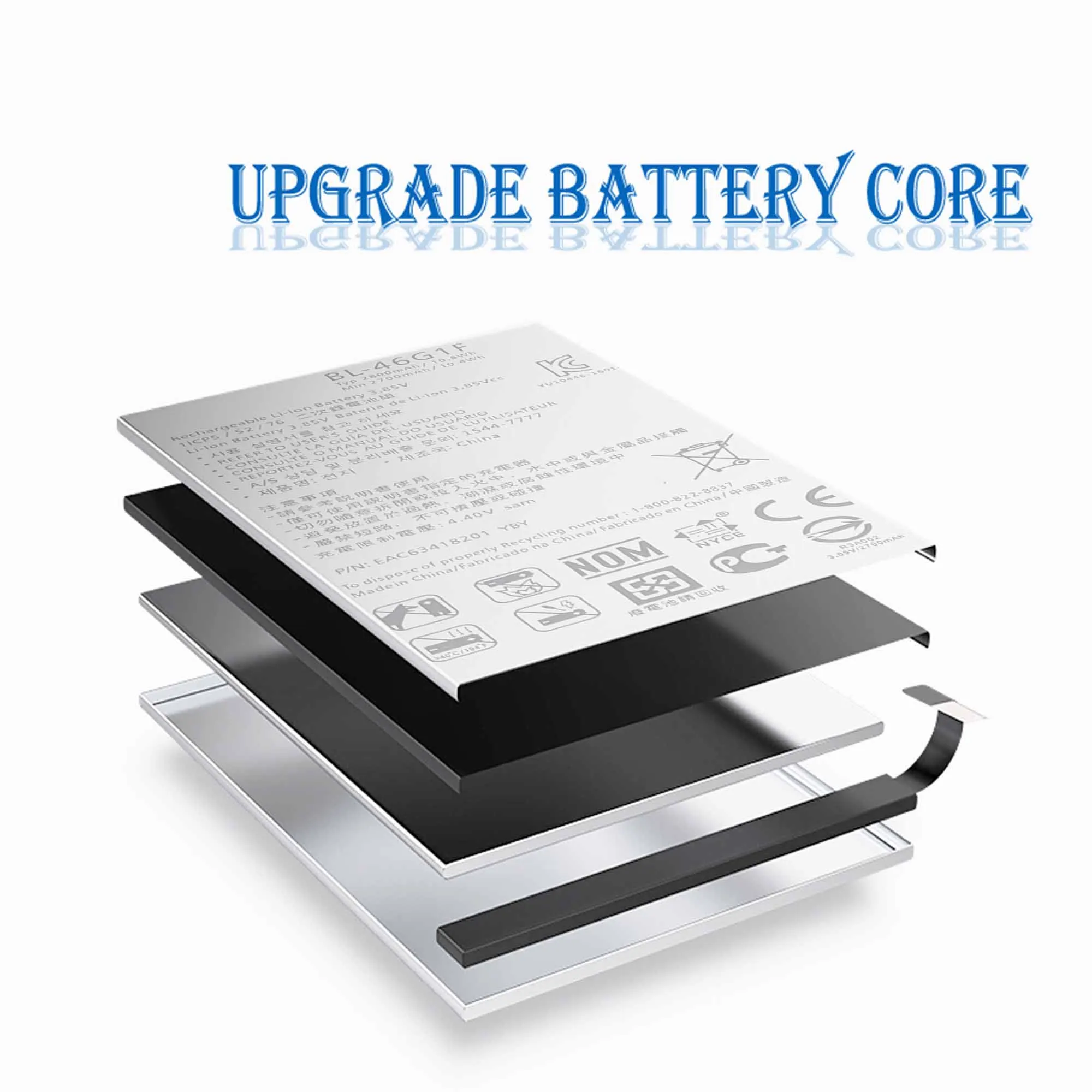Original Capacity BL-46G1F Battery for LG K10 2017 M250 K20 Plus TP260 K425 K428 K430H Cell Phone Replacement Batteries Bateria enlarge
