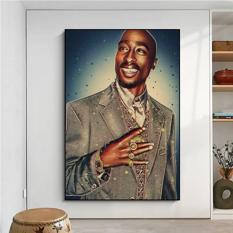Плакаты в стиле хип-хоп 2PAC с изображением легенды и звезд для гостиной украшение