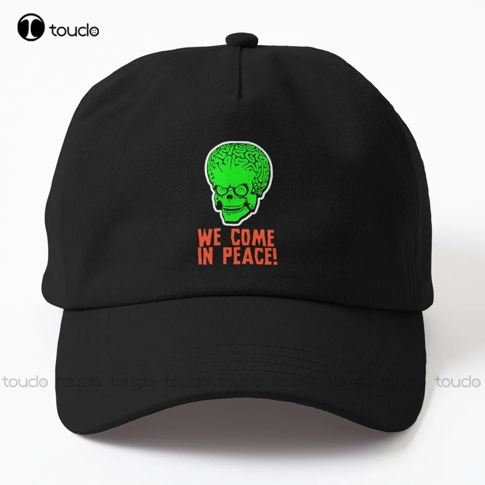 

We Come In Peace! Mars Attacks Alien Dad Hat Sun Hats Personalized Custom Unisex Adult Teen Youth Summer Baseball Cap Sun Hats