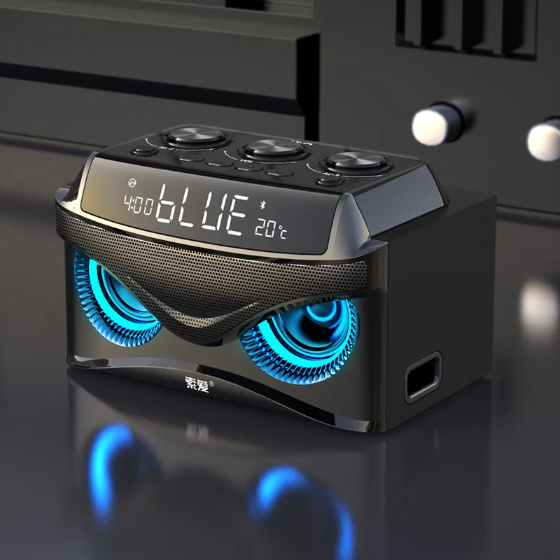 

Hawk Intelligent Bluetooth Speaker Creative Digital LED Smart Alarm Clock FM Radio Electronic Hands Free APP Control Table Clock
