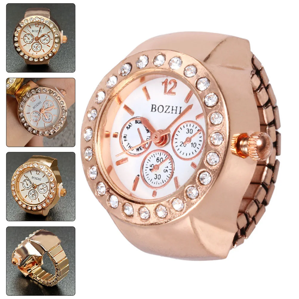 

Mothers Day Valentines Elastic Band Watch Ring Casual Watches Men Fashion Finger