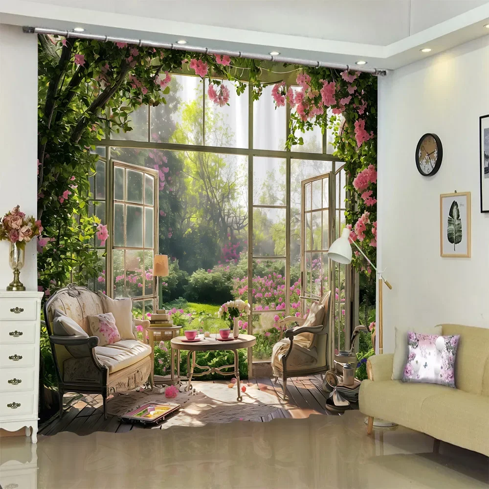 Уличная сценическая занавеска для душа искусственные двери окна растения и