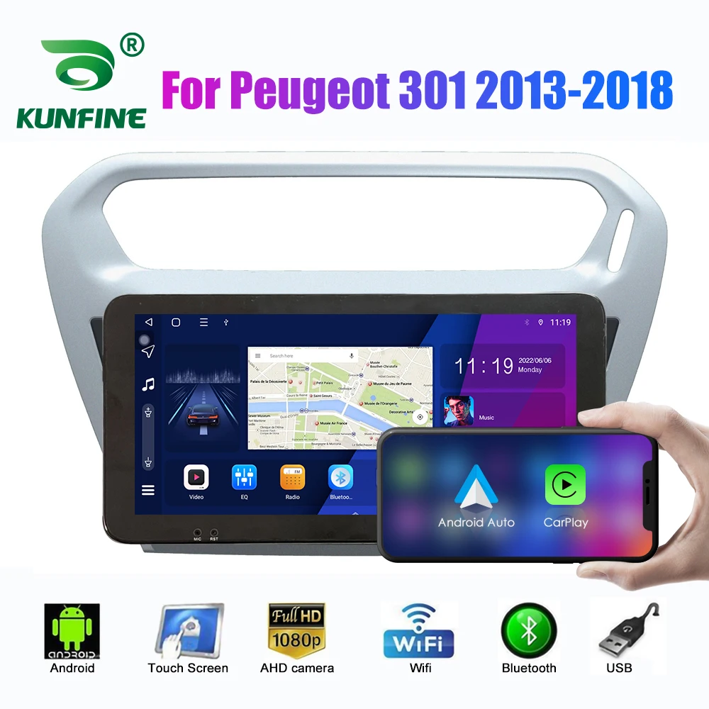 

10.33Inch Car Radio ForPeugeot 301 13-18 Sliver/13-16 Black 2Din Android Octa Core Car Stereo DVD GPS Player QLED Screen Carplay