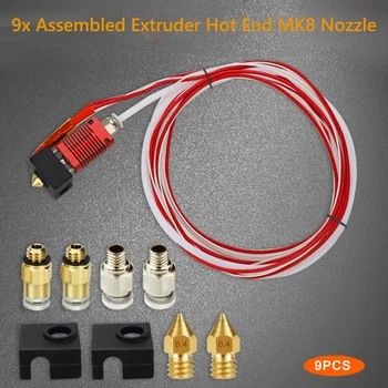 9x DIY 0.4mm MK8 Nozzle Extruder Hot End Kit for Creality Ender 3 Pro 3D Printer 4