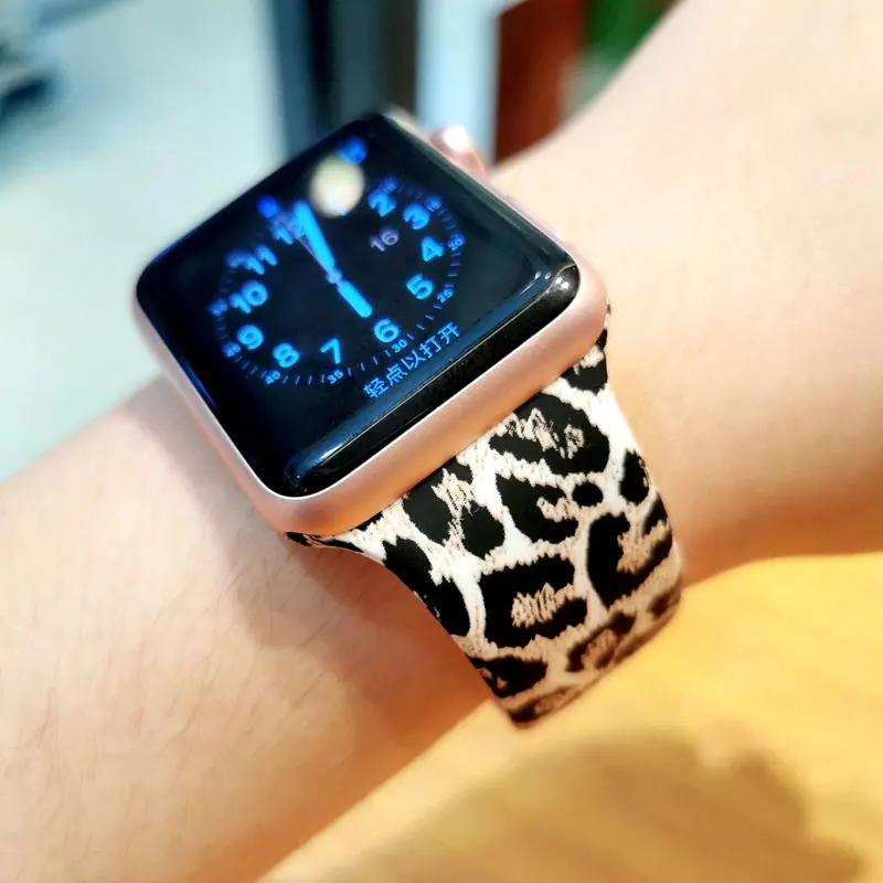 

Printed Strap for Apple Watch Band 44mm 40mm 38MM 42MM Luxury silicone Bracelet correa iWatch Serie 7 6 SE 5 4 3 41mm 45mm