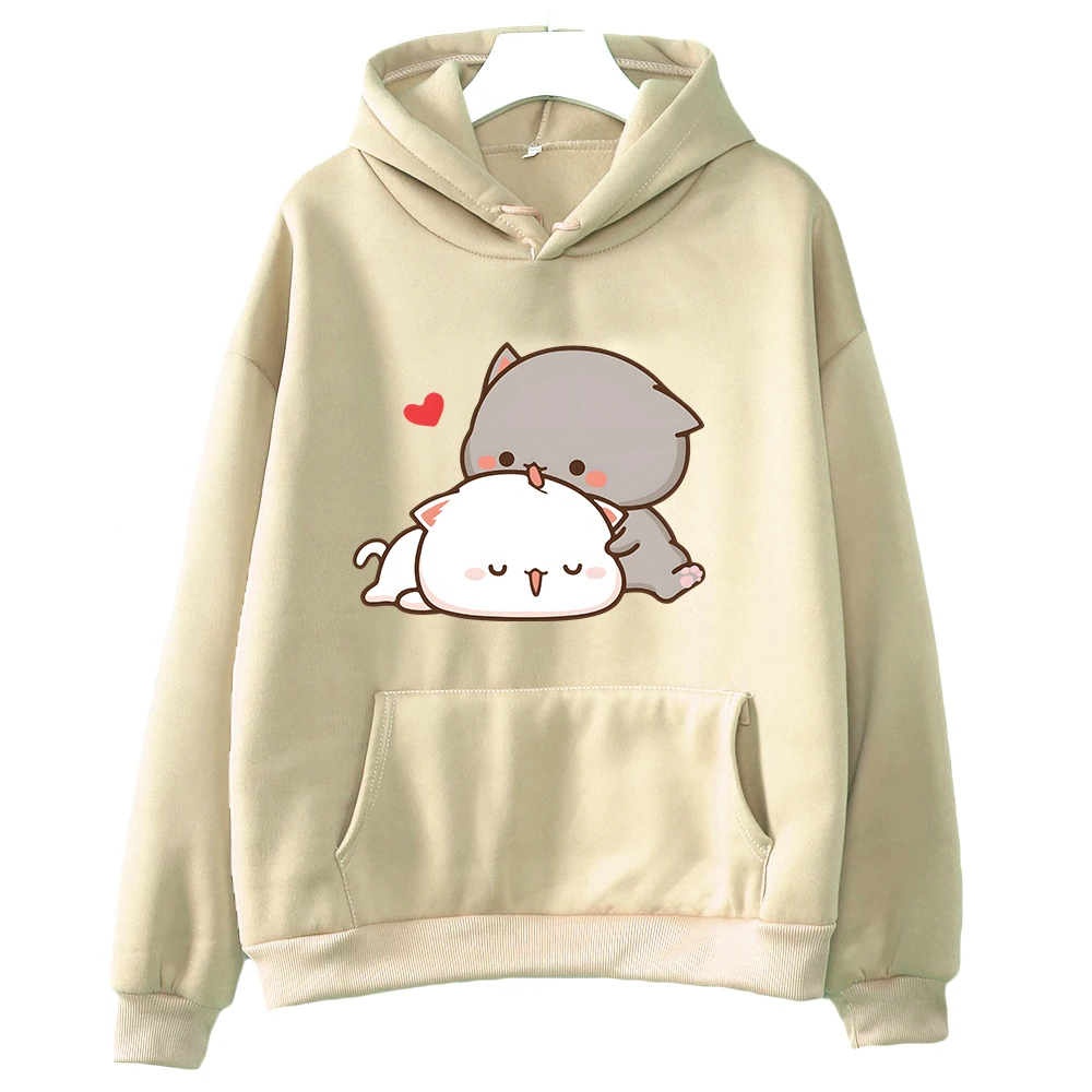 

Cartoon Mochi Fashion Hoodie Peach Cat Peachcat Female Harajuku Sweatshirts Long Sleeve Oversized Fall Pullovers Kawaii Girls