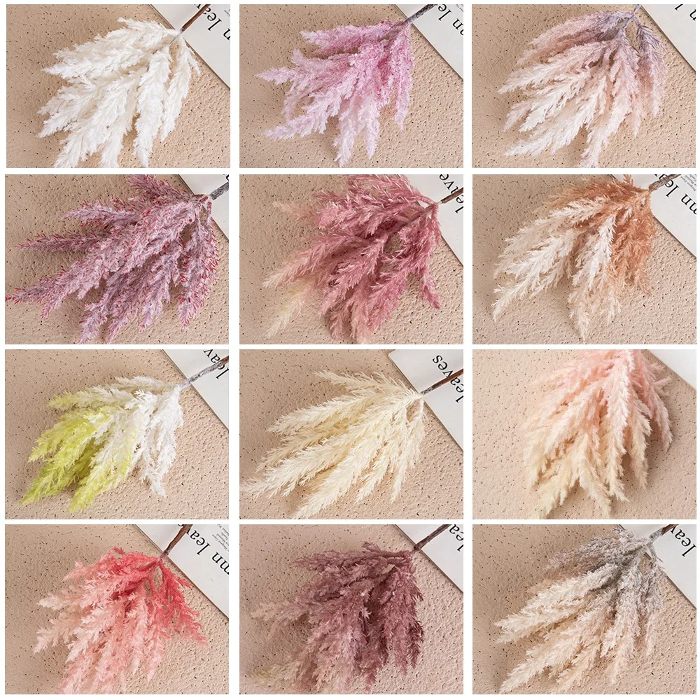 Фото 53 см искусственные цветы Astilbe Chinensis для невесты, зеленые растения, свадебные украшения, имитация цветов, Декор, свадьба №3
