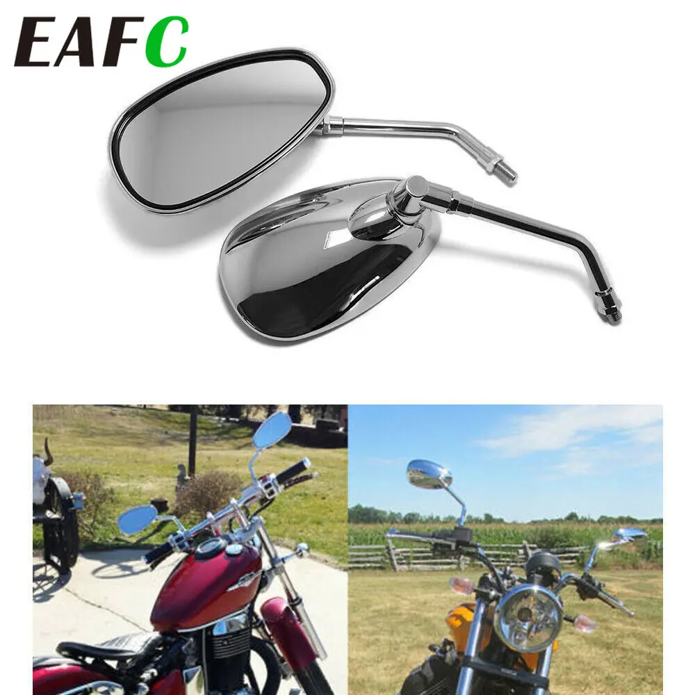 Универсальные хромированные зеркала заднего вида 10 мм для мотоцикла мотокросса