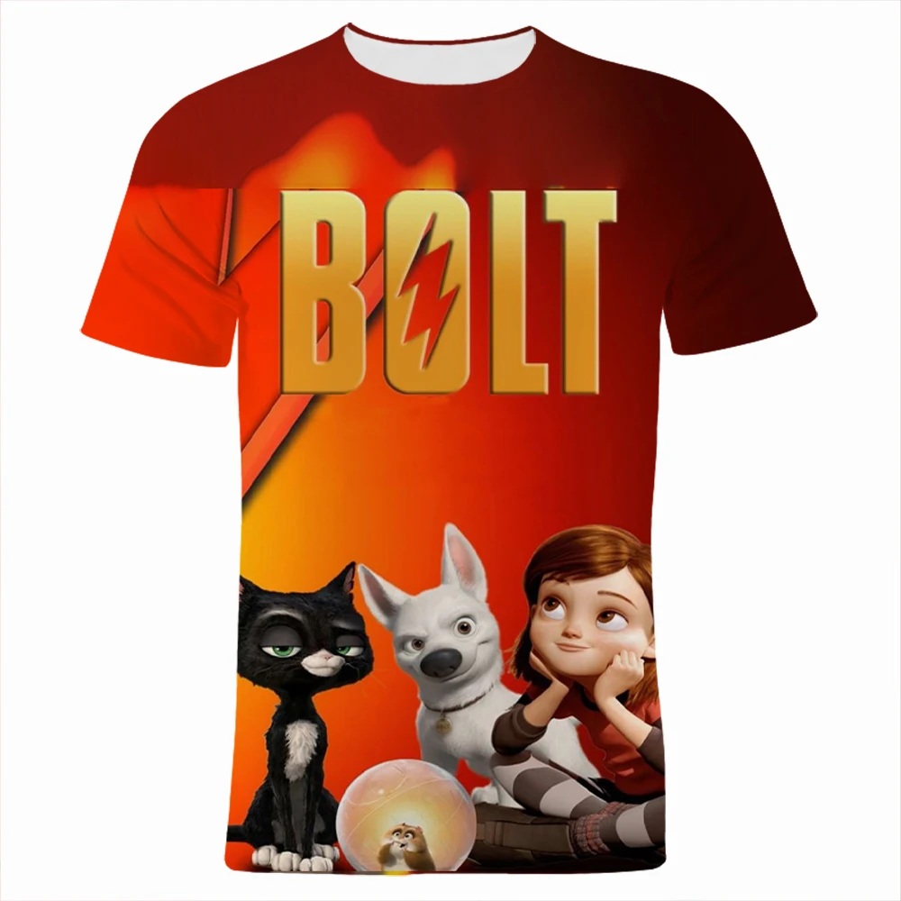 

Disney T-Shirts Bolt Cartoon Anime Dog 3D Print Streetwear Men Women Casual Fashion Oversized T Shirt Kids Boys Girls Tees Tops