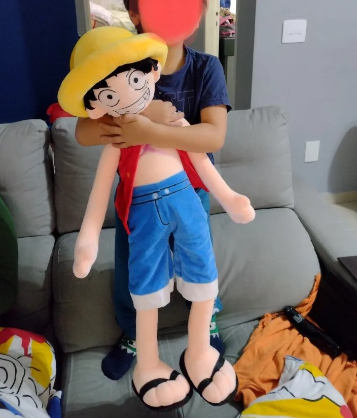

[Funny] Large size 85cm ONE PIECE Luffy Plush Suffed Toy Doll Child's friend soft cotton Luffy model Hold pillow kids/baby gift