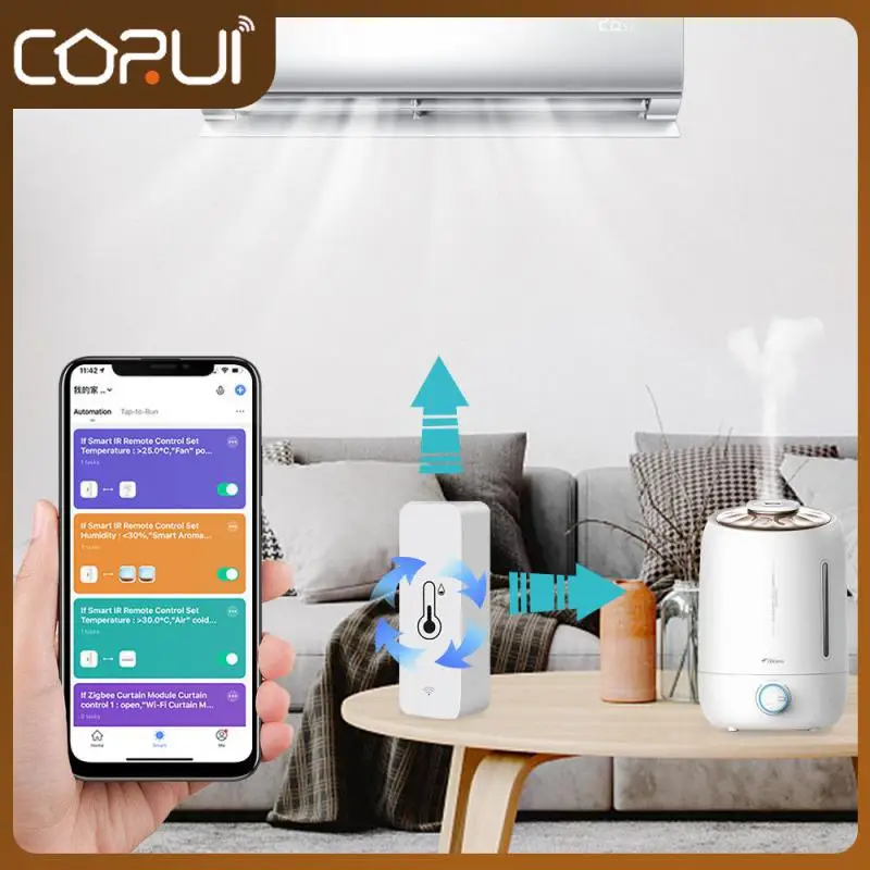 

Smart Life Thermometer Voice Control Low Battery Alarm Temperature And Humidity Sensor Tuya Smart App Remote Monitor Tuya Wifi