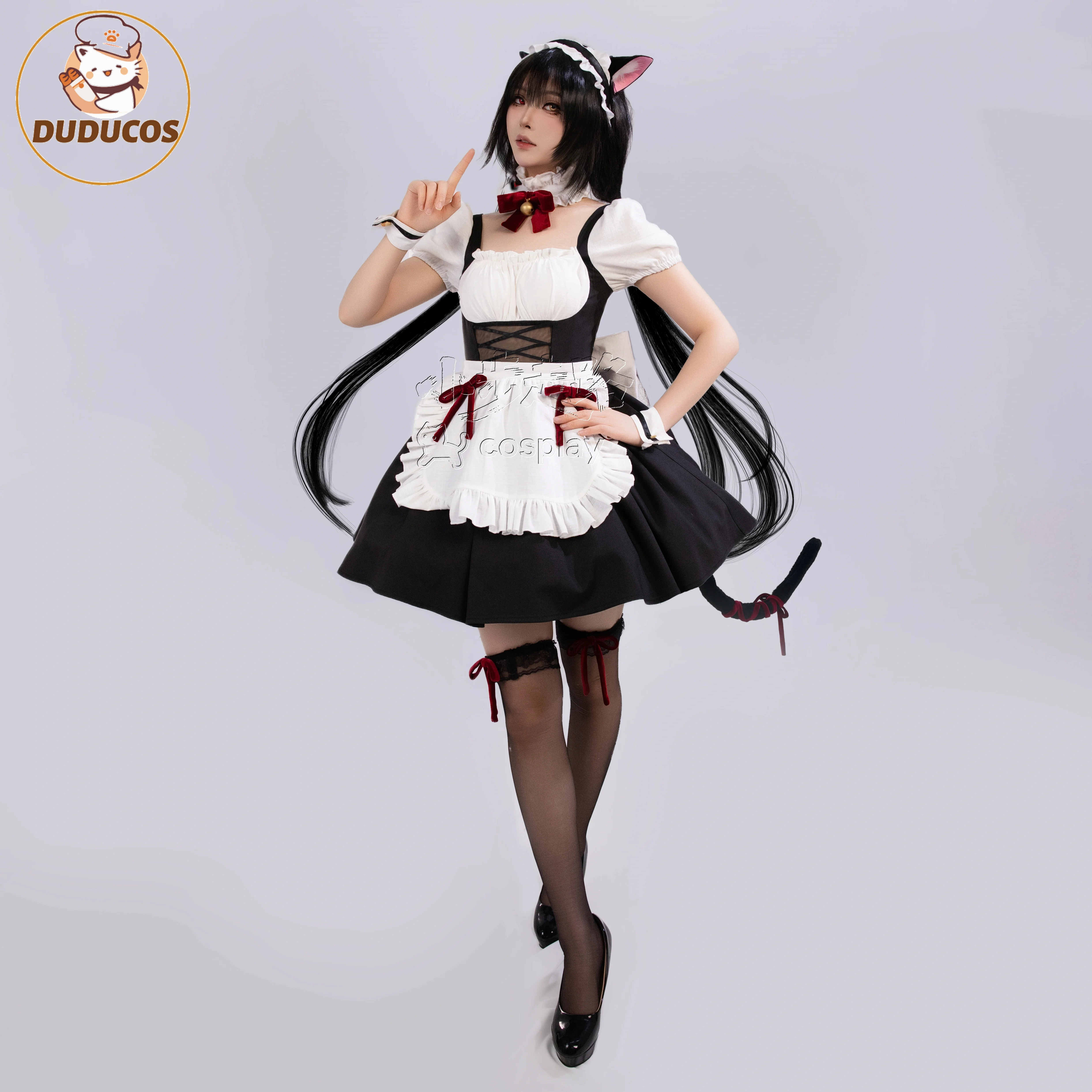 Фото DUDU-R Date a Live Tokisaki Kurumi Косплей Костюм Tokisaki Kurumi Maid Lolita Платье Хэллоуин Ролевая игра для Comic Con byCo №2