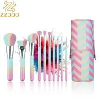 zzdog 10pcs colorful makeup brushes set high quality beauty tools for cosmetic powder foundation eye shadow eyeliner with bucket