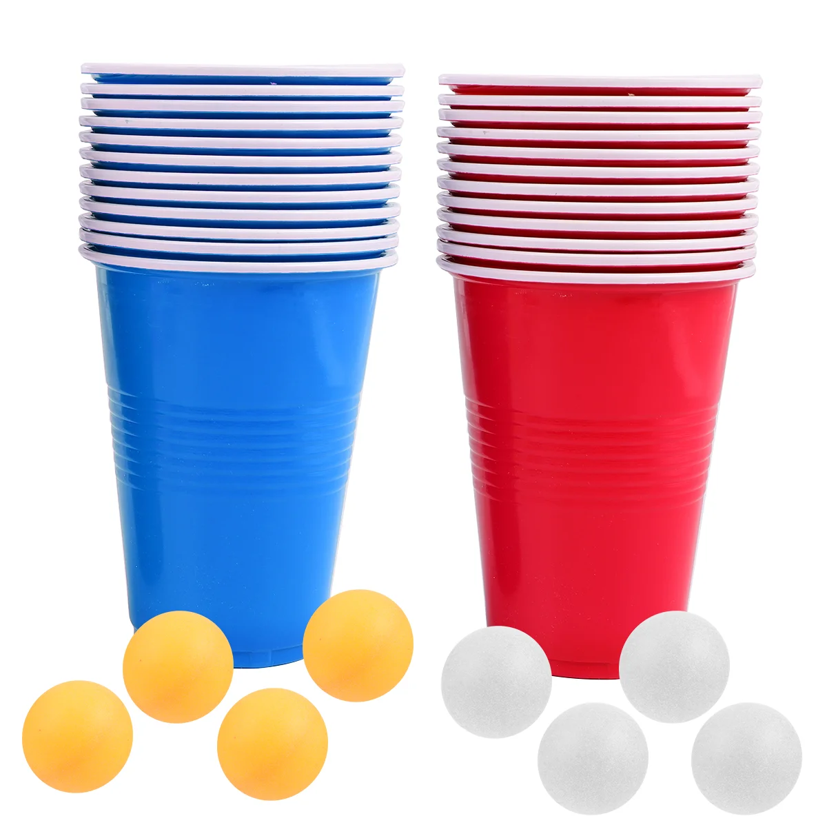 

1 Set of 32pcs Disposable Cup Plastic Cup Beer Pong Game Kit Tennis Balls Cups Board Games Party Supplies for KTV Bar Pub