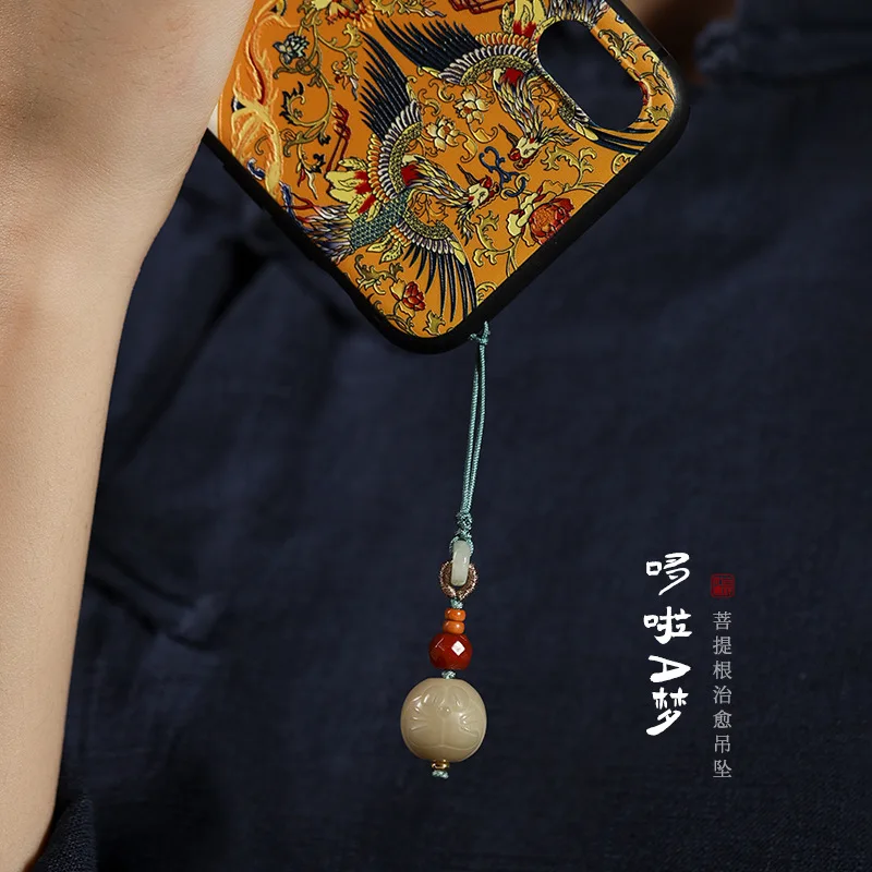 Doraemon мультфильм милый брелок для ключей маленький свежий корень бодхи DIY