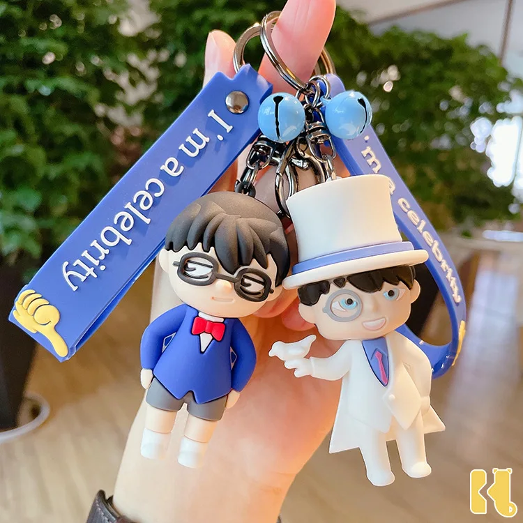 

Detective Conan Anime Edogawa Konan Hattori Heiji Fashion Cartoon Doll Keychain Bag Keyring Pendant Accessories Birthday Gift