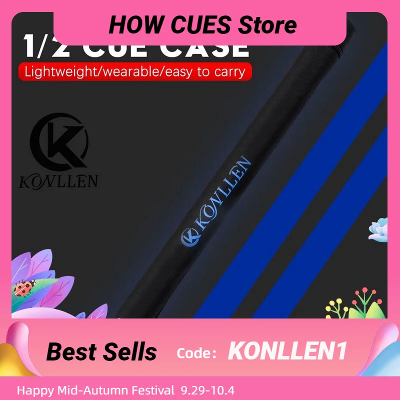 

KONLLEN 1/2 Billiard Cues Bag 2 Holes 1 butt+2 shafts 85cm Stylish simplicity Tube Shape Canvas Oxford Pool Cue Bag