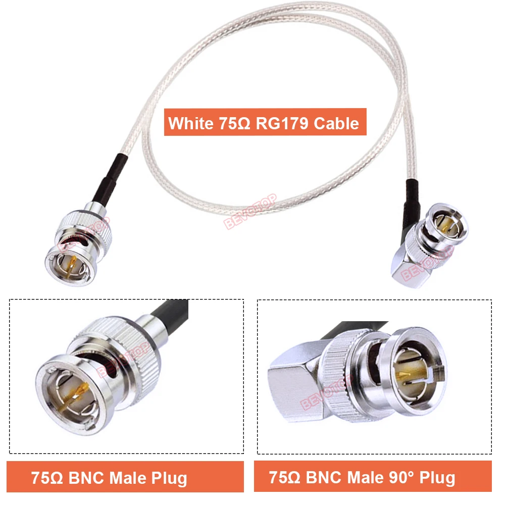 BEVOTOP белый кабель RG179 75 ом BNC Мужской Женский Разъем адаптер перемычка для
