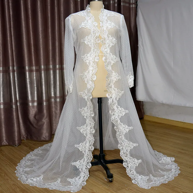 

sleeved jacket Lace jacket Bridal Dress Bridal coat Long sleeved wedding cloak wedding bolero women custom plus size 3XL 4xl