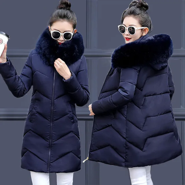 Winter Jacket Women New 2022 Winter Warm Down Jacket female Long Parkas Artificial Fur Collar Big Size 7XL Women Winter Coat 1