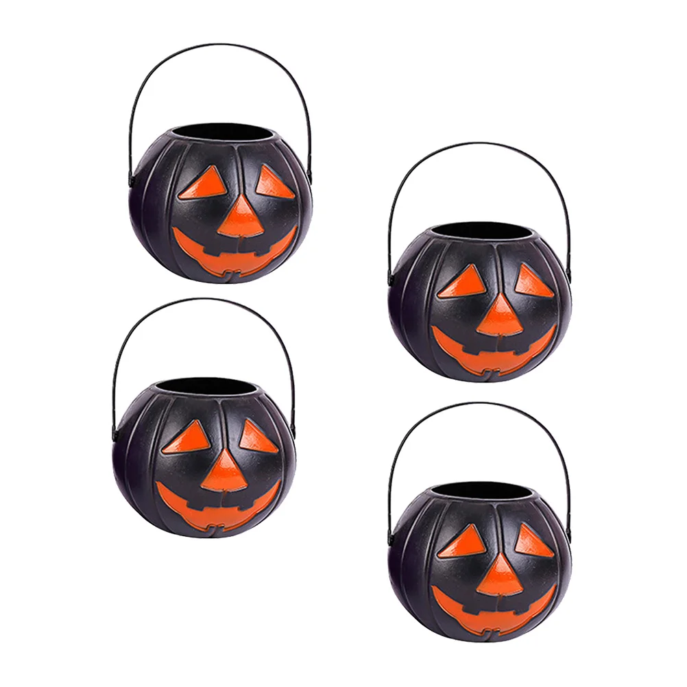 

Pumpkin Lantern without Light Candy Jar Ornament Pumpkin Party Supplies Fun Props for Kids Party Favors 4pcsDesk Topper