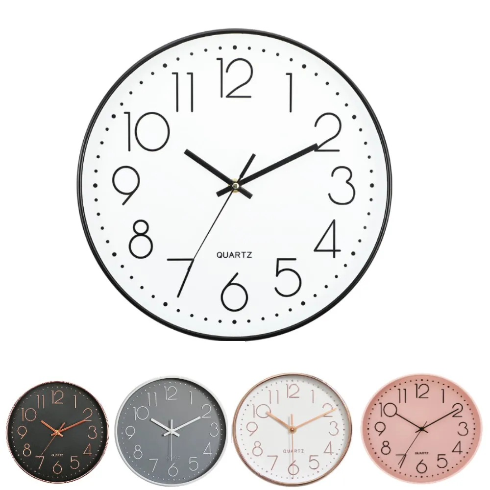 Модные беззвучные кварцевые круглые подвесные зеркальные стеклянные часы в