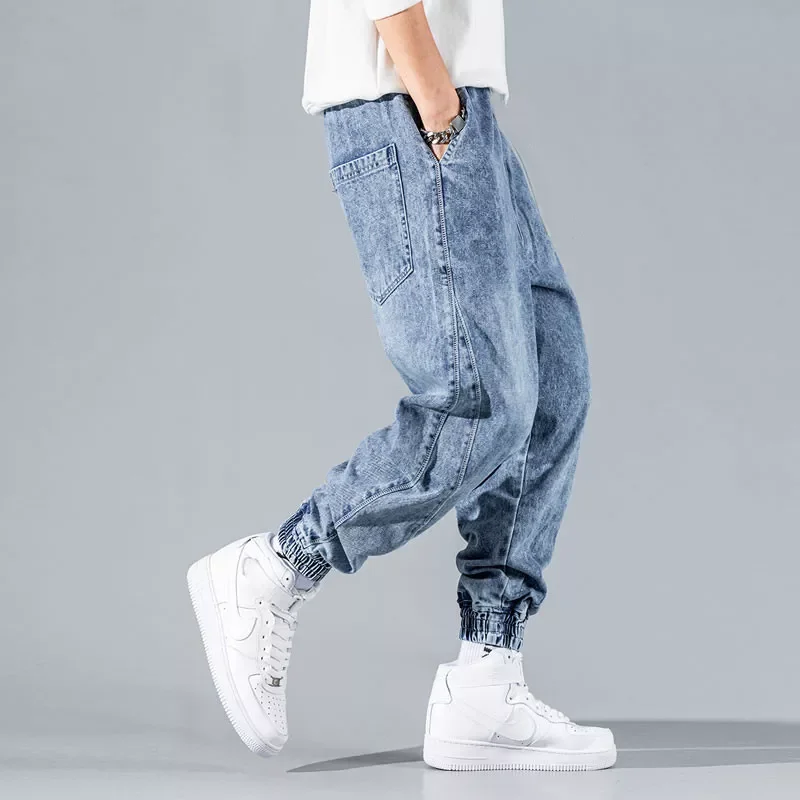 Men Loose Joggers Denim Casual Sweatpants Korean Style Men's jeans Cargo Pants Joggers Pant Hip Hop Harem Jeans Pants