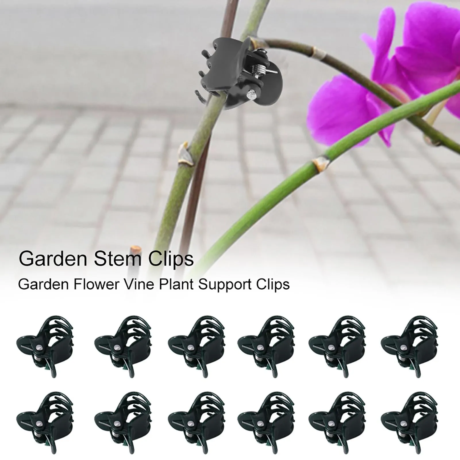

100PCS Plastic Plant Support Clips Orchid Stem Clip for Vine Support Vegetables Flower Tied Bundle Branch Clamping Garden Tool
