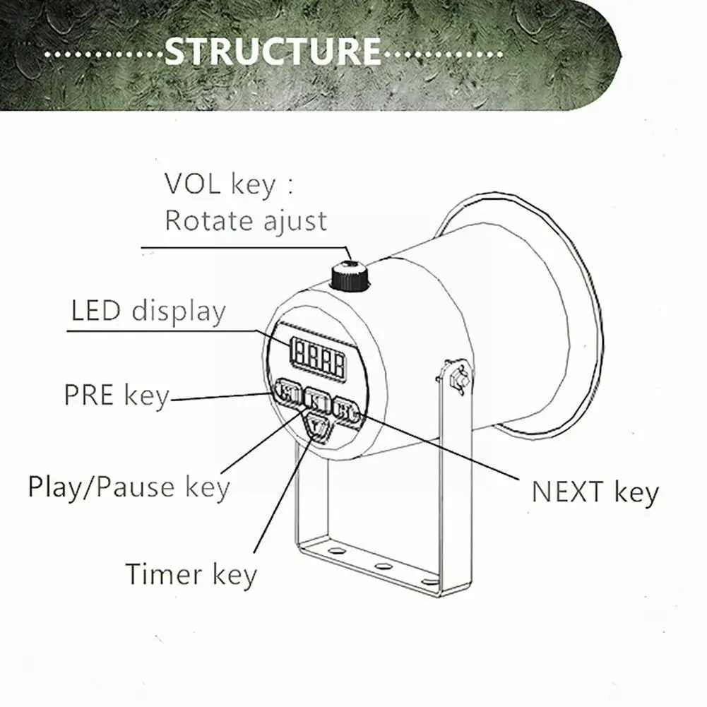 

Outdoor Bird Hunting Mp3 Player Bird Sound Caller 50w Hunting Anti-dust Outdoor Loudspeaker Loudspeaker Timing Equipment C8a5