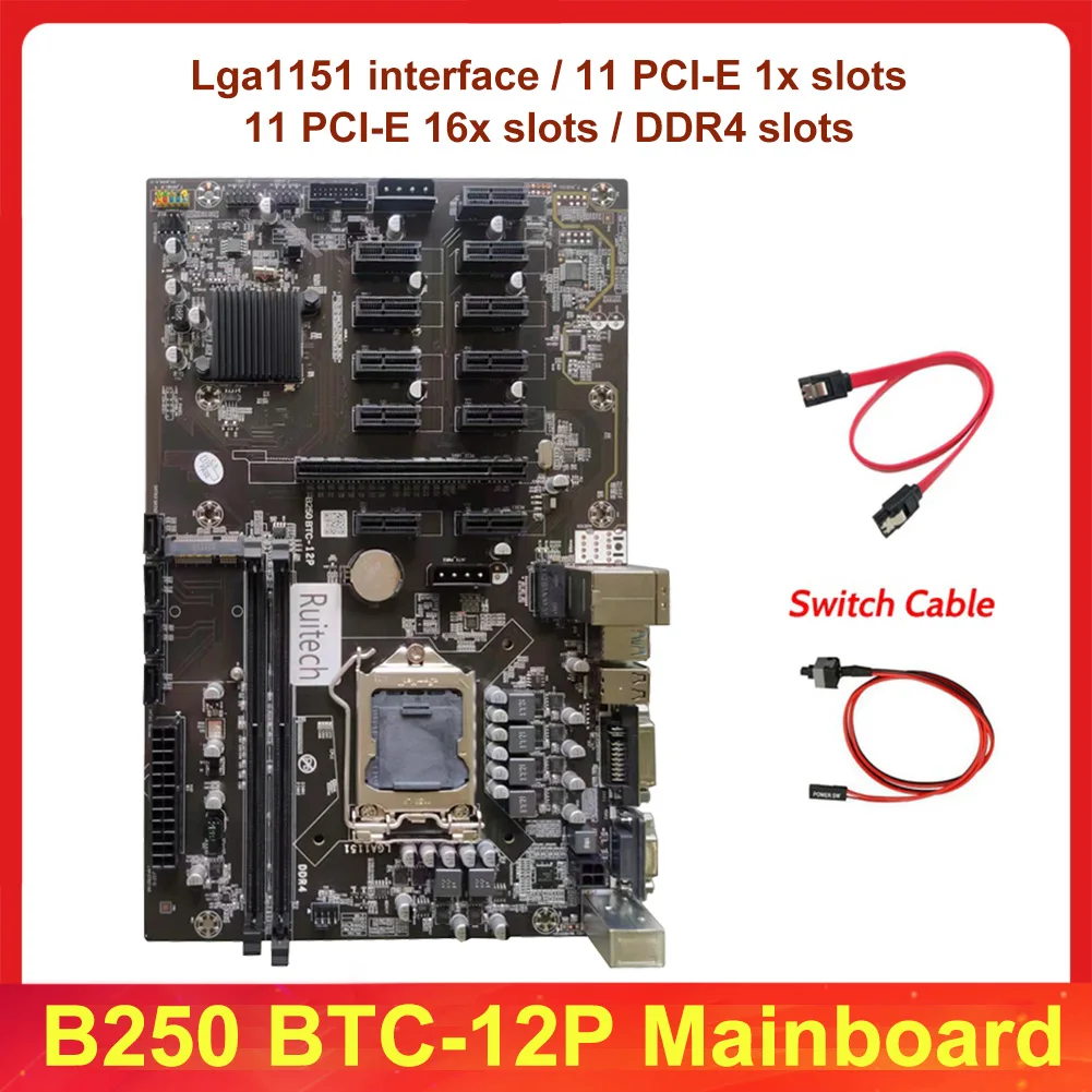 

B250 Motherboard MINING EXPERT 12 PCIE Mining Rig BTC ETH Mining Motherboard LGA1151 USB3.0 SATA3 For B250 B250M DDR4