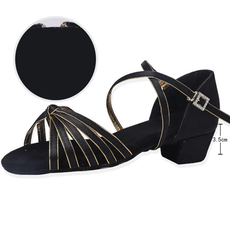 

Latin Dance Shoes Women Middle Heel Dance Shoes Soft Bottom Ladies Tango Dance Shoes Girls Salsa Ballroom Shoes Heel 3.5cm