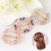 new crystal rhinestone hair clips for women girls flower butterfly barrettes clamp hairpins brooch hair styling tools