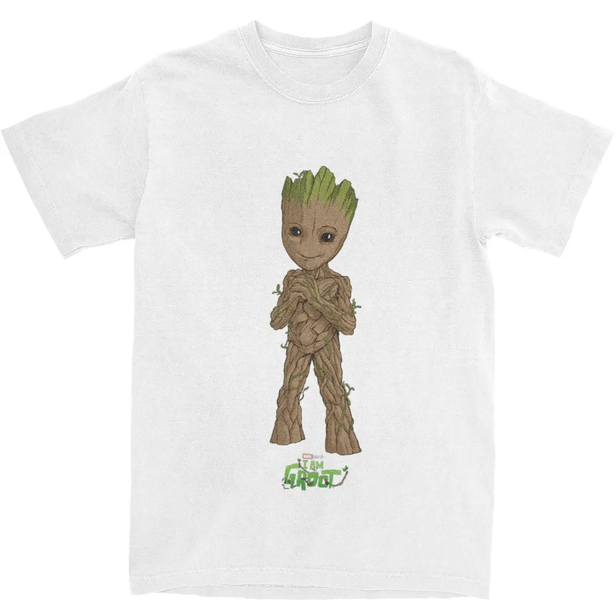 Супер милая футболка с супергероем Marvel I Am Groot мужская уличная одежда 100% хлопковые
