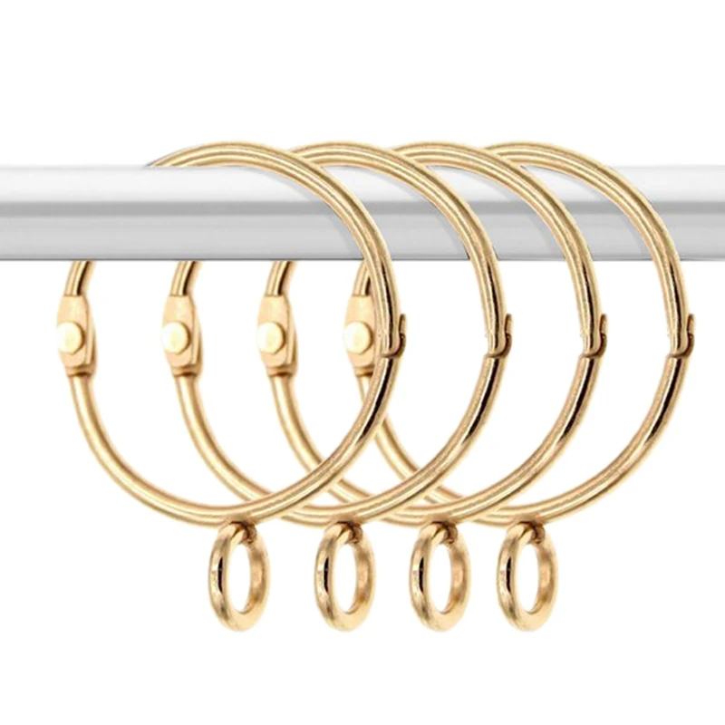 

30 Pcs Openable Gold Curtain Rings Open And Close Metal Rustproof Drapery Loops With Eyelet For Hook Pins (1.5 Inch)
