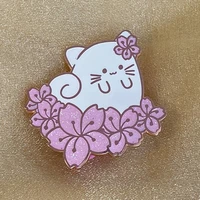 cute cat enamel pin glitter little kitten ghost lapel pins animal badge brooch for jewelry accessory gifts for cat lovers