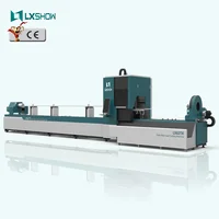 Three Chucks high power round metal tube pipe fiber laser cutting for 6mm stainless steel