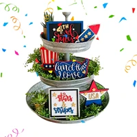 july 4th tiered tray decors patriotic party ornament for independence day memorial day memorial day ornament for centerpiece