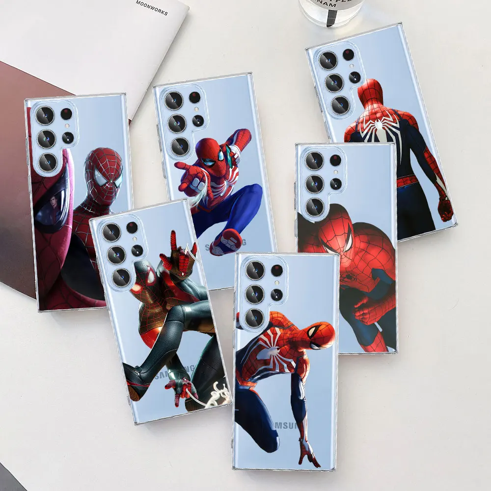 Чехол с аниме Человек-паук Marvel для Samsung Galaxy S22 S23 S24 S10 Lite S20 Ultra S21 FE S10e S9 Plus S8