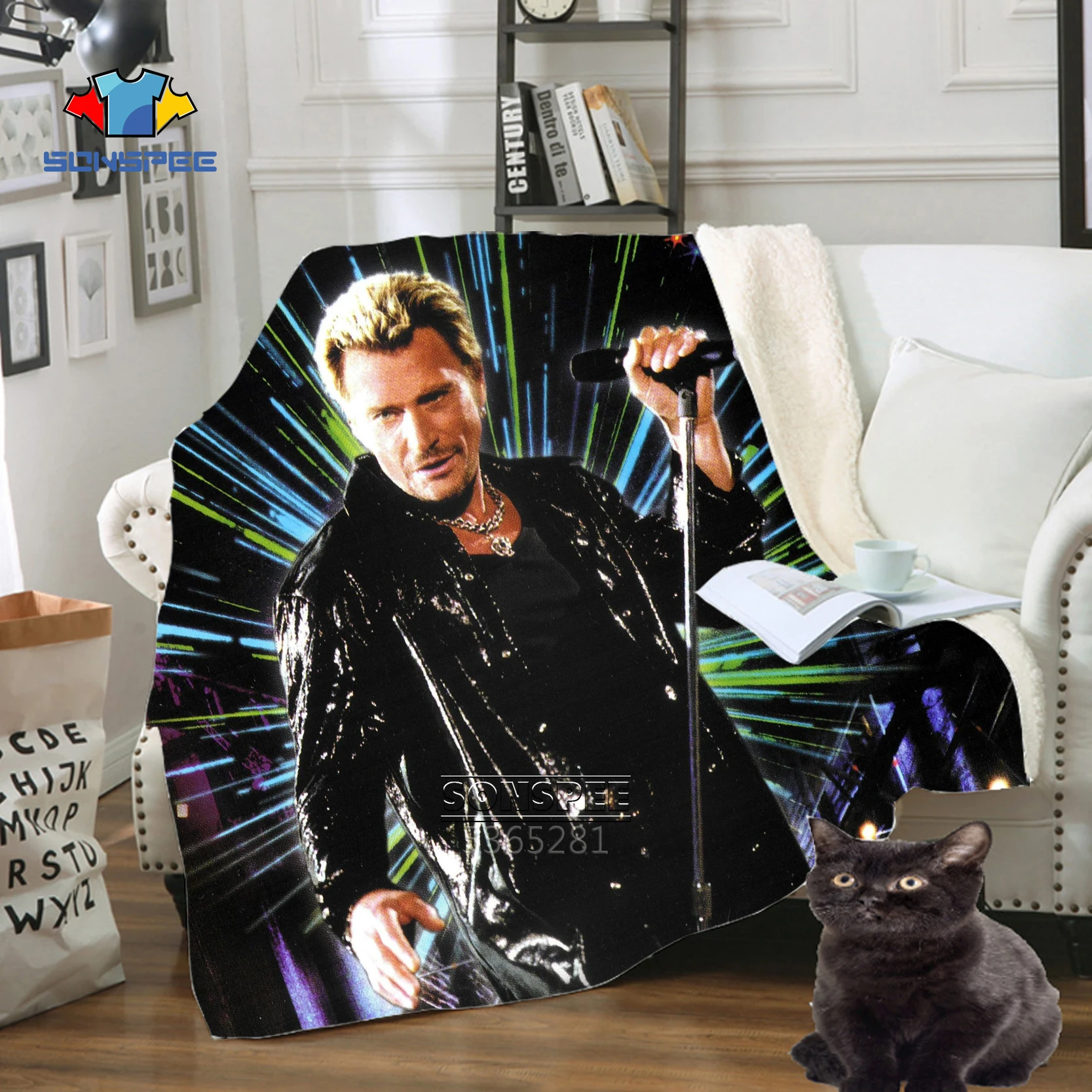 

SONSPEE Custom Design Blanket Barcelona Blanket 2020 3D Print Johnny Hallyday Hip Hop Singer Children Adult Sofa Warm Blanket